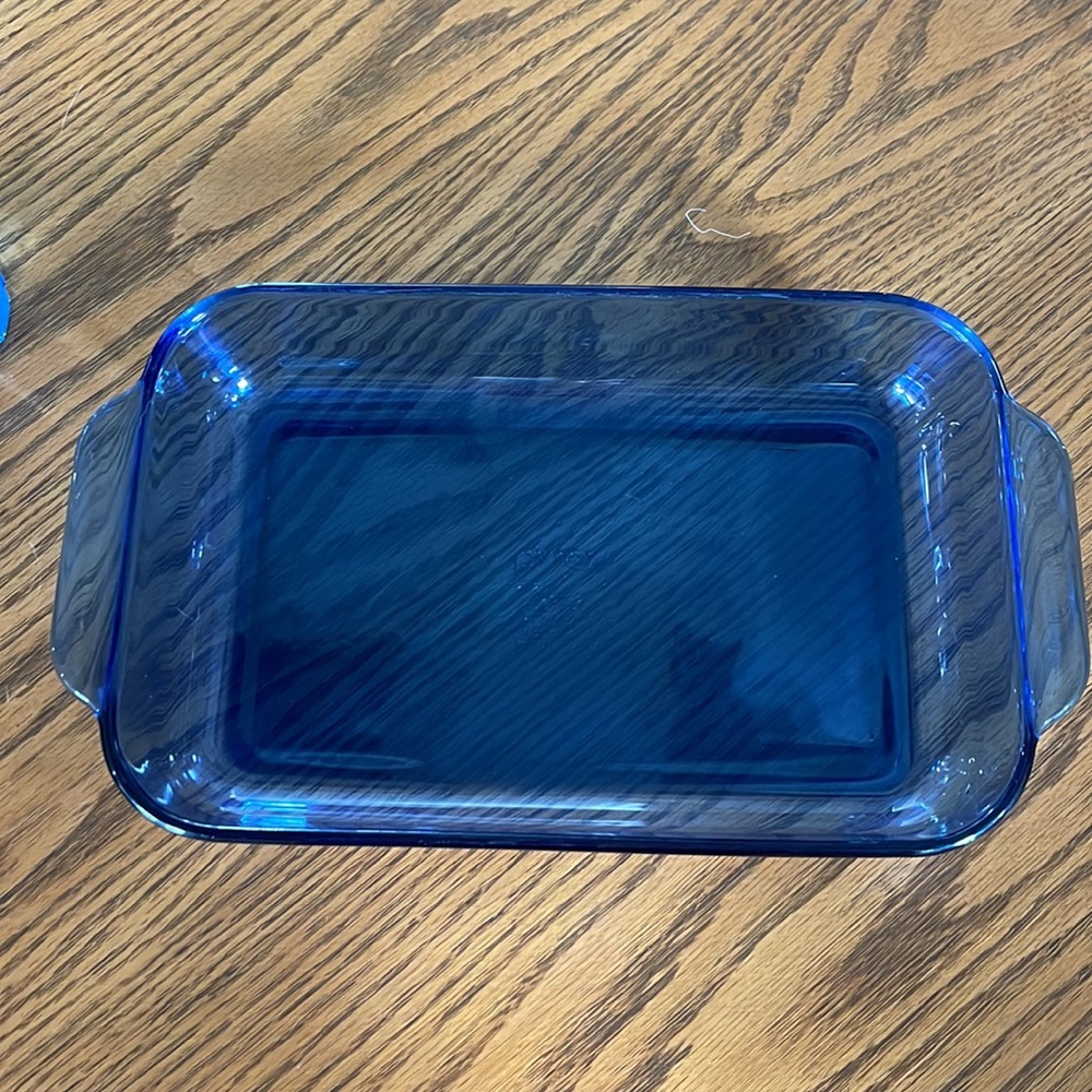 Vintage Pyrex Cobalt Blue Glass 2qt Casserole Baking Dish 232-R 11"×7x1.5in